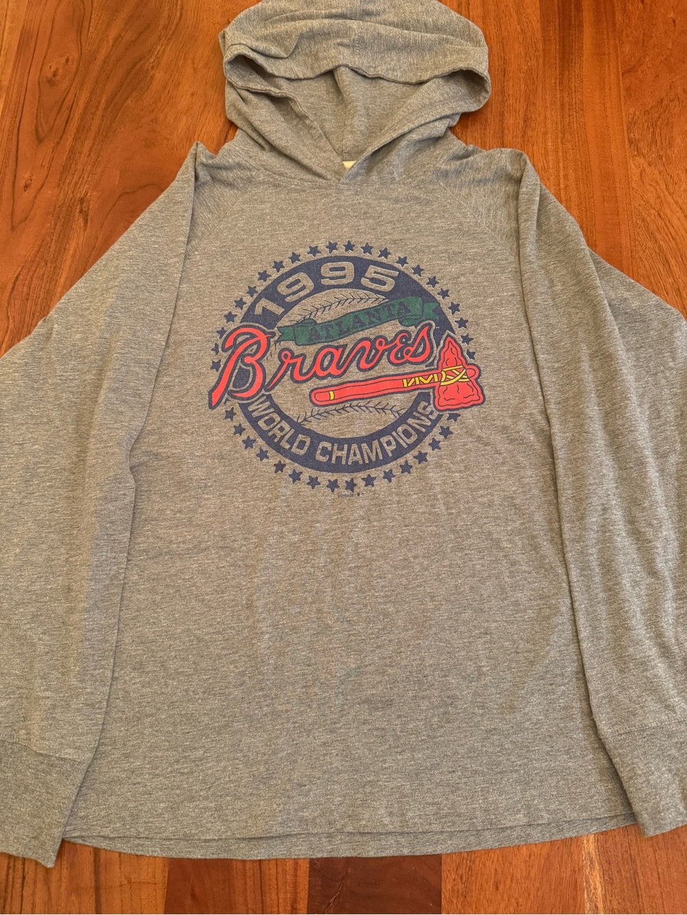 Atlanta Braves 1995 World Series - Gray Lightweight Hoodie - Small